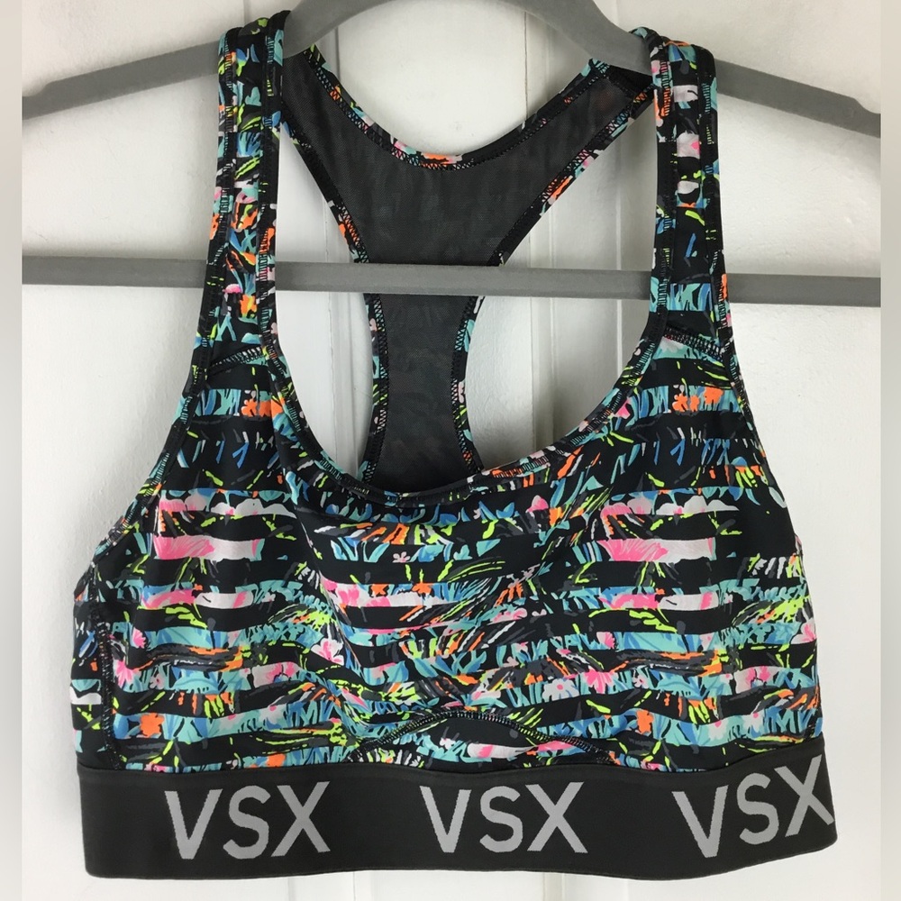 Victoria’s Secret VSX Racerback Sport Bra Neon Tropical